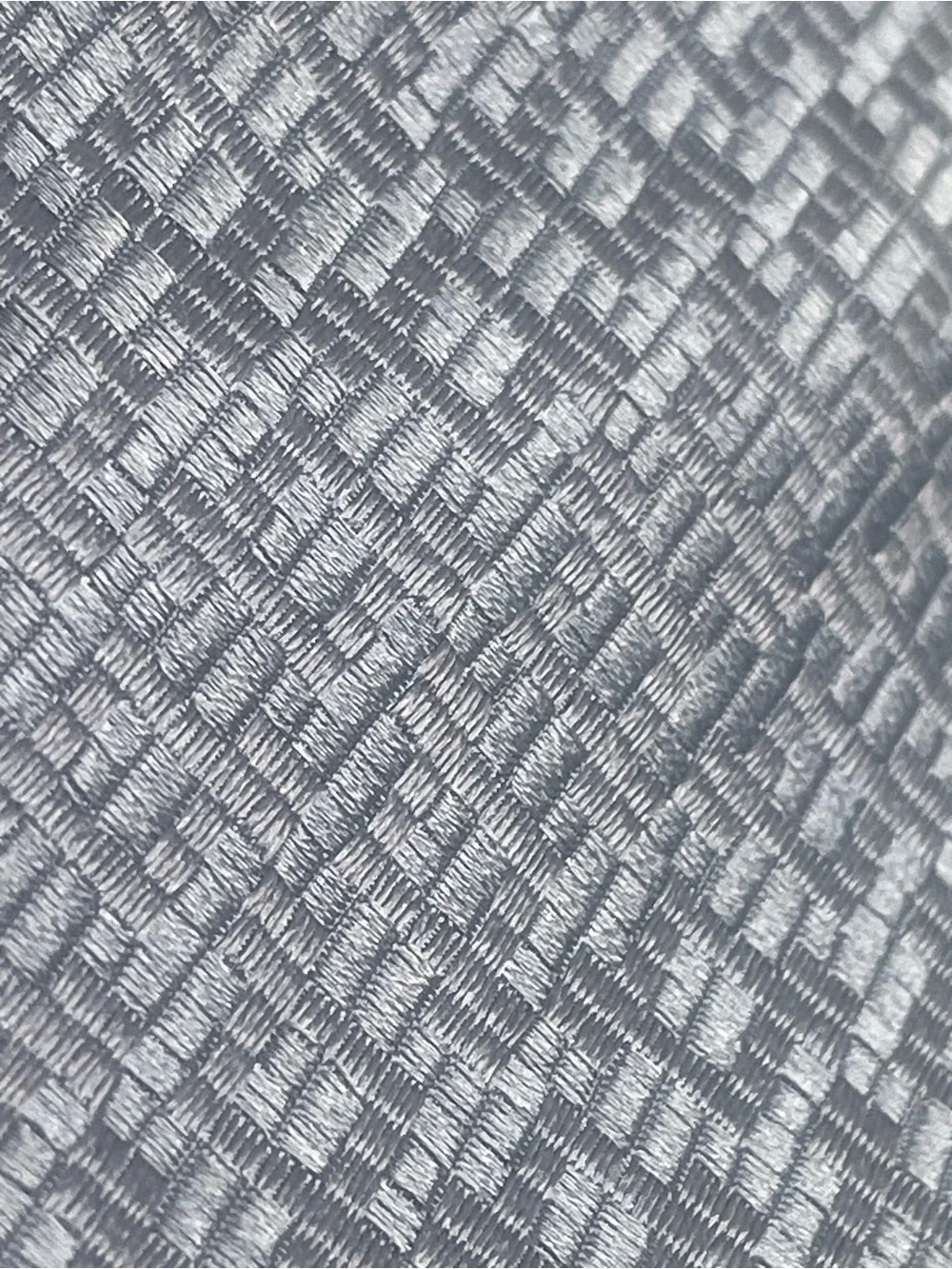 Giorgio Armani Textured Repp Silk Tie Geometric Silver Gray Preppy Style Necktie